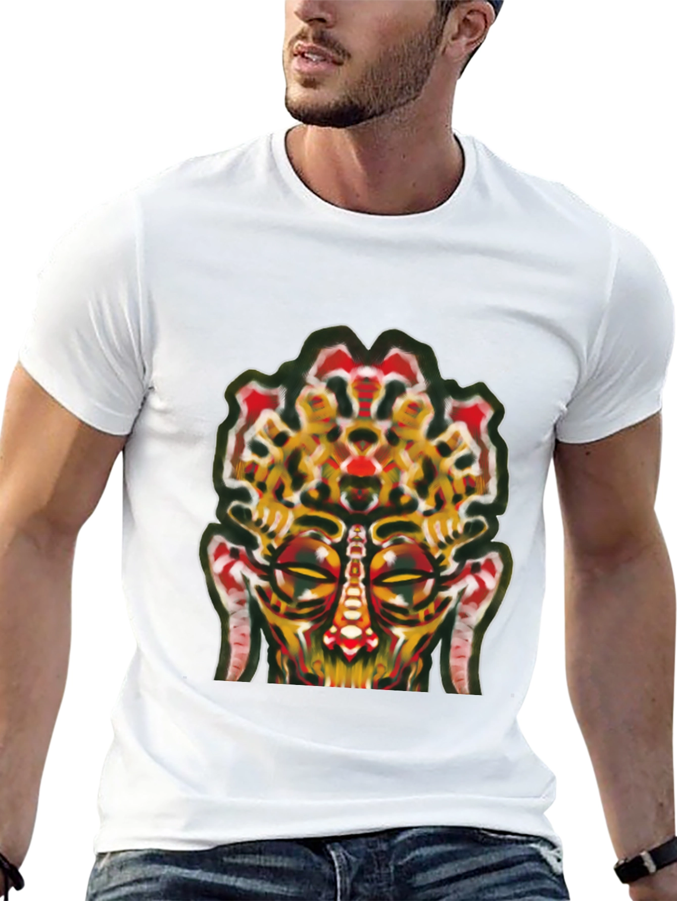 Abstract Face Graphic Tee - Unique Streetwear
