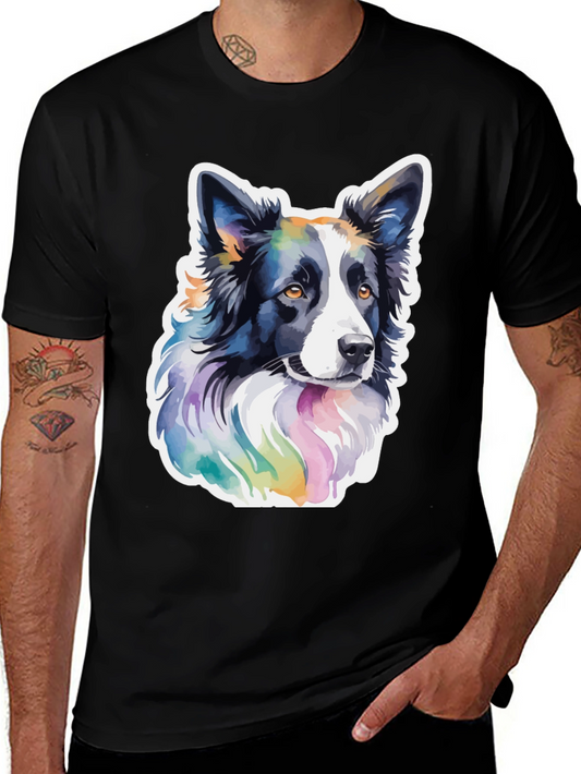 Watercolor Dog Graphic Tee - Black