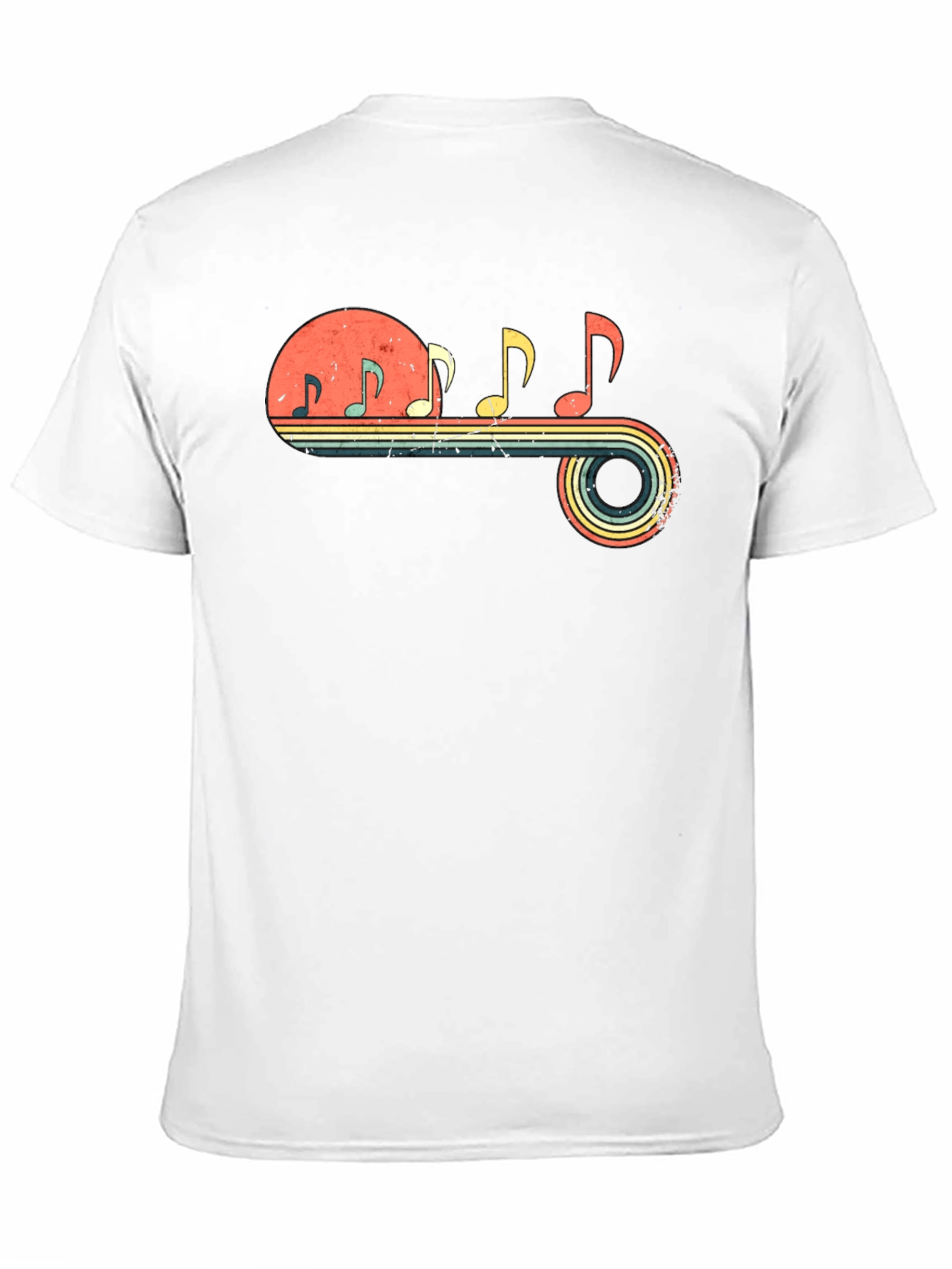 Retro Music Note Graphic Tee - Black