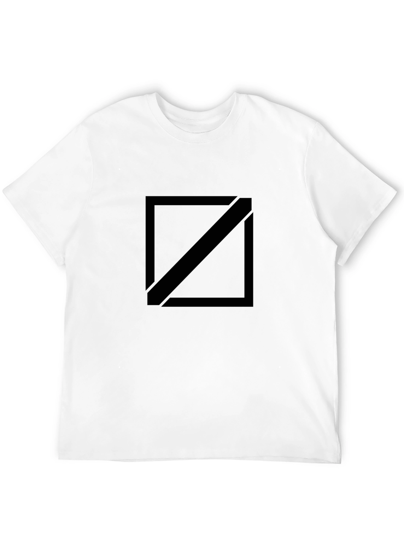 Mens Black Graphic Tee - Square Diagonal Design
