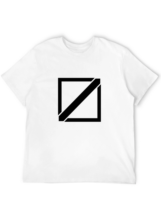 Mens Black Graphic Tee - Square Diagonal Design