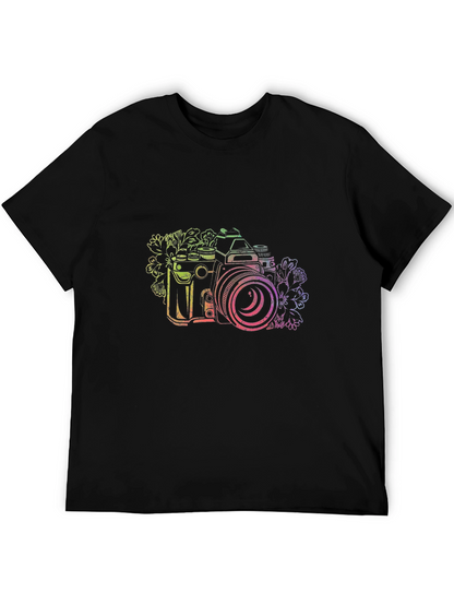 Camera Graphic Tee - Black Cotton