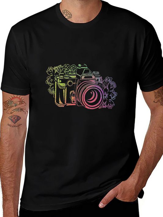 Camera Graphic Tee - Black Cotton