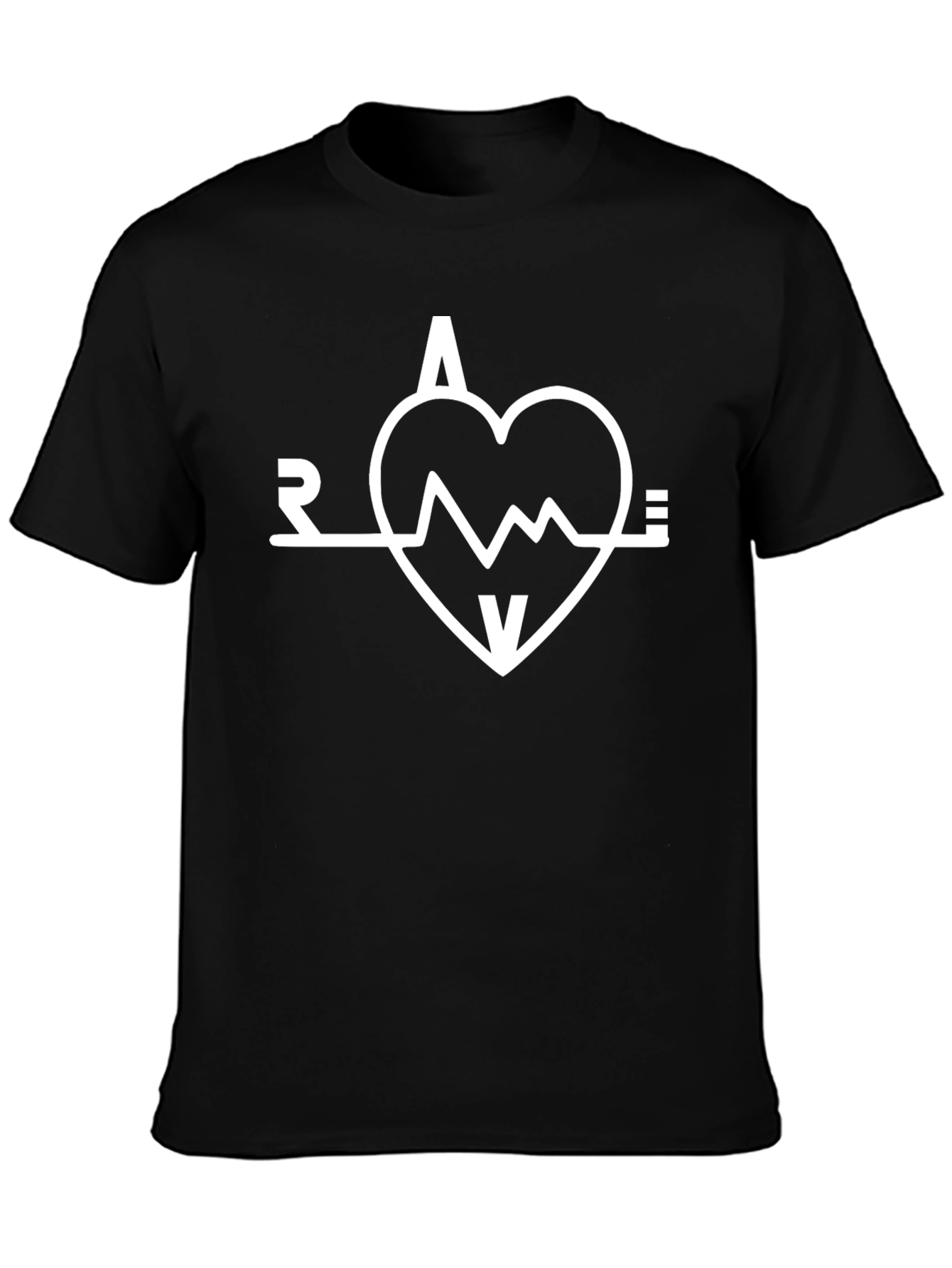 Rave Heartbeat Graphic Tee - Black Cotton Blend Shirt