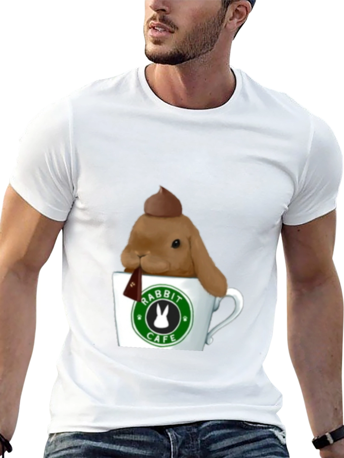 Rabbit Cafe Tee - Cute Bunny T-Shirt