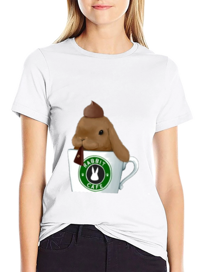 Rabbit Cafe Tee - Cute Bunny T-Shirt