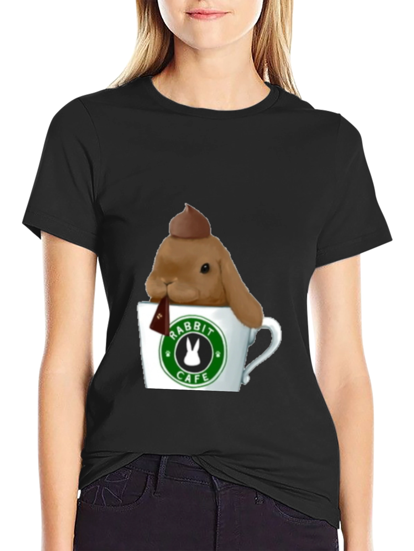 Rabbit Cafe Tee - Cute Bunny T-Shirt