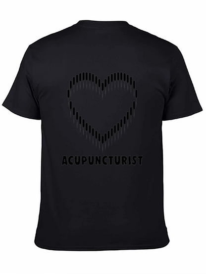 Acupuncturist Heart Graphic Black T-Shirt