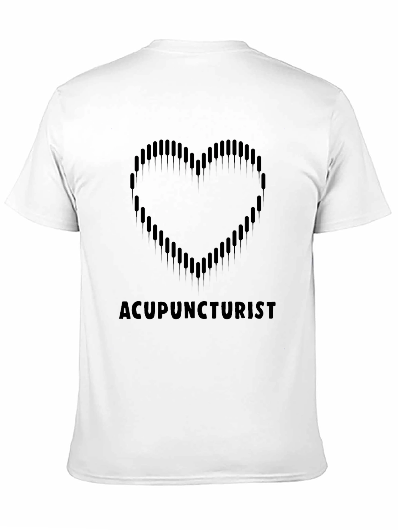Acupuncturist Heart Graphic Black T-Shirt
