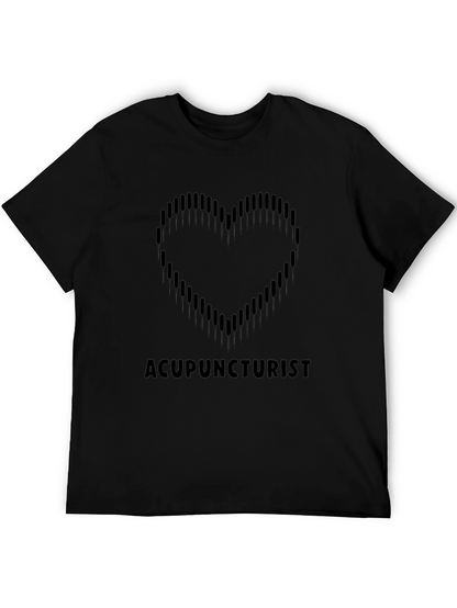 Acupuncturist Heart Graphic Black T-Shirt