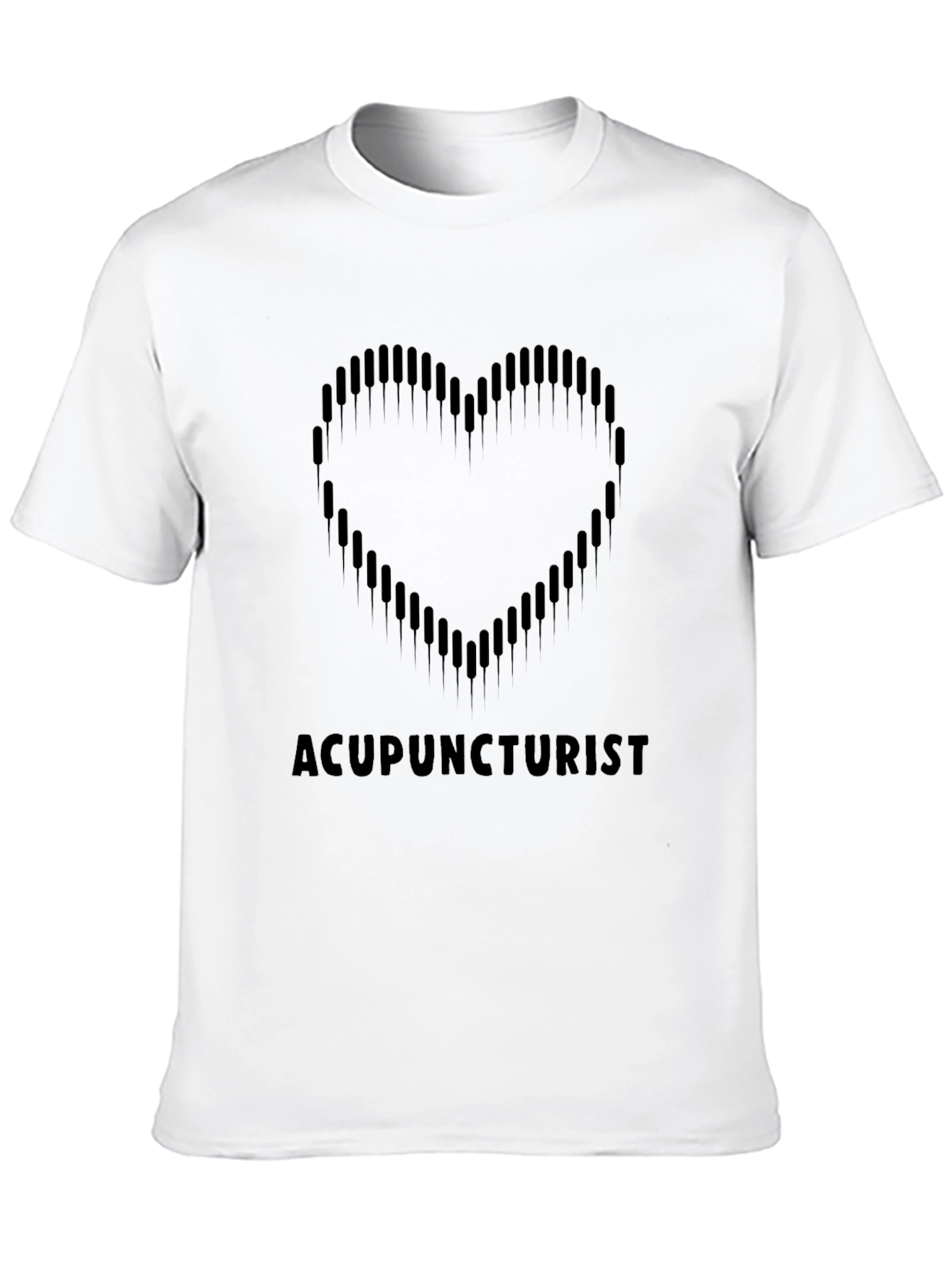 Acupuncturist Heart Graphic Black T-Shirt