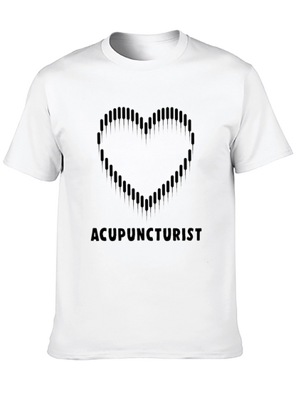 Acupuncturist Heart Graphic Black T-Shirt