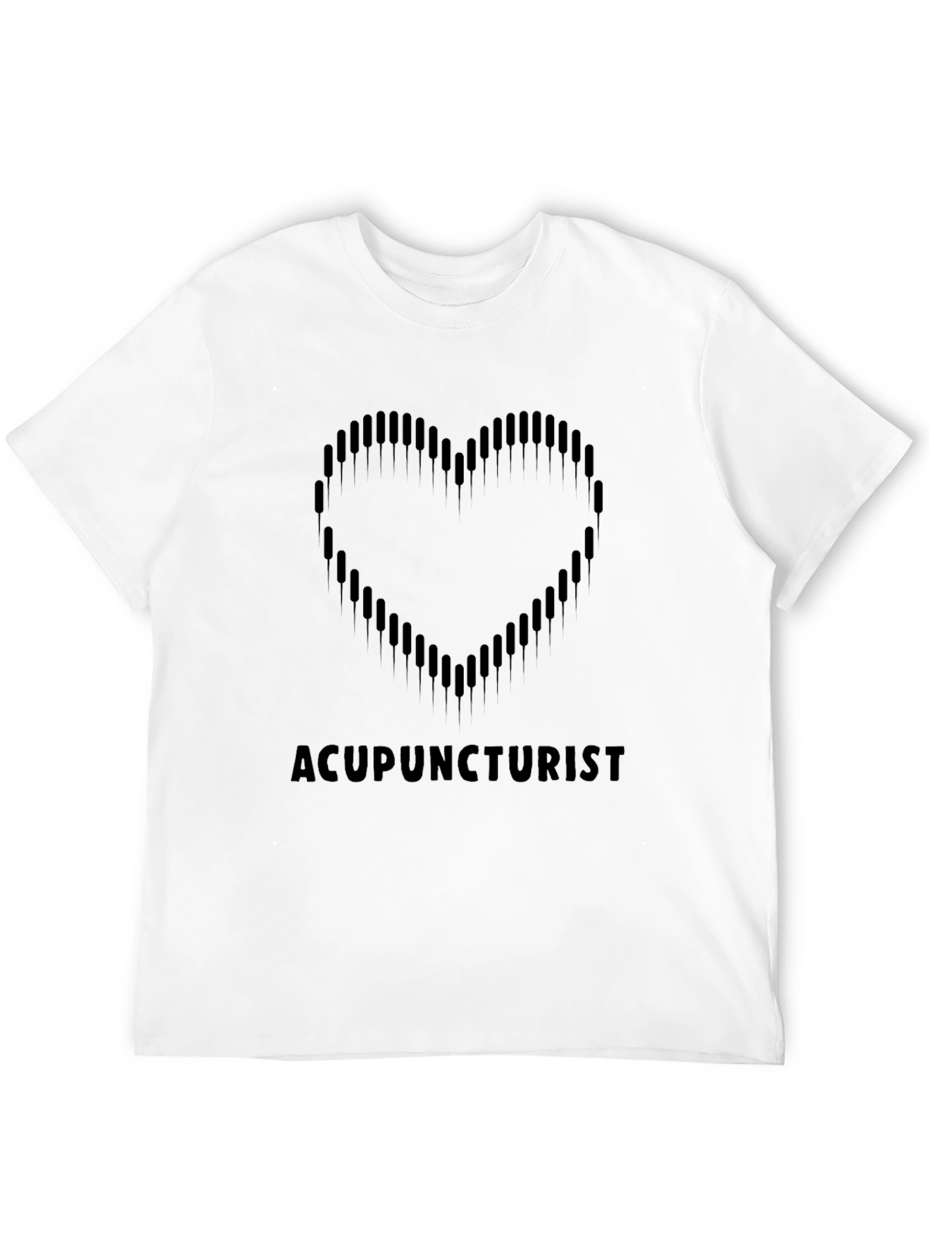Acupuncturist Heart Graphic Black T-Shirt