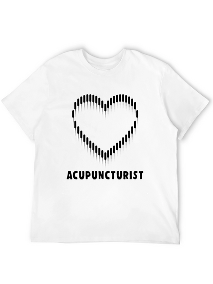 Acupuncturist Heart Graphic Black T-Shirt