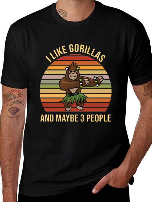 I Like Gorillas & Maybe 3 People Graphic T-Shirt
