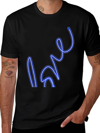 Neon Love Graphic Black T-Shirt