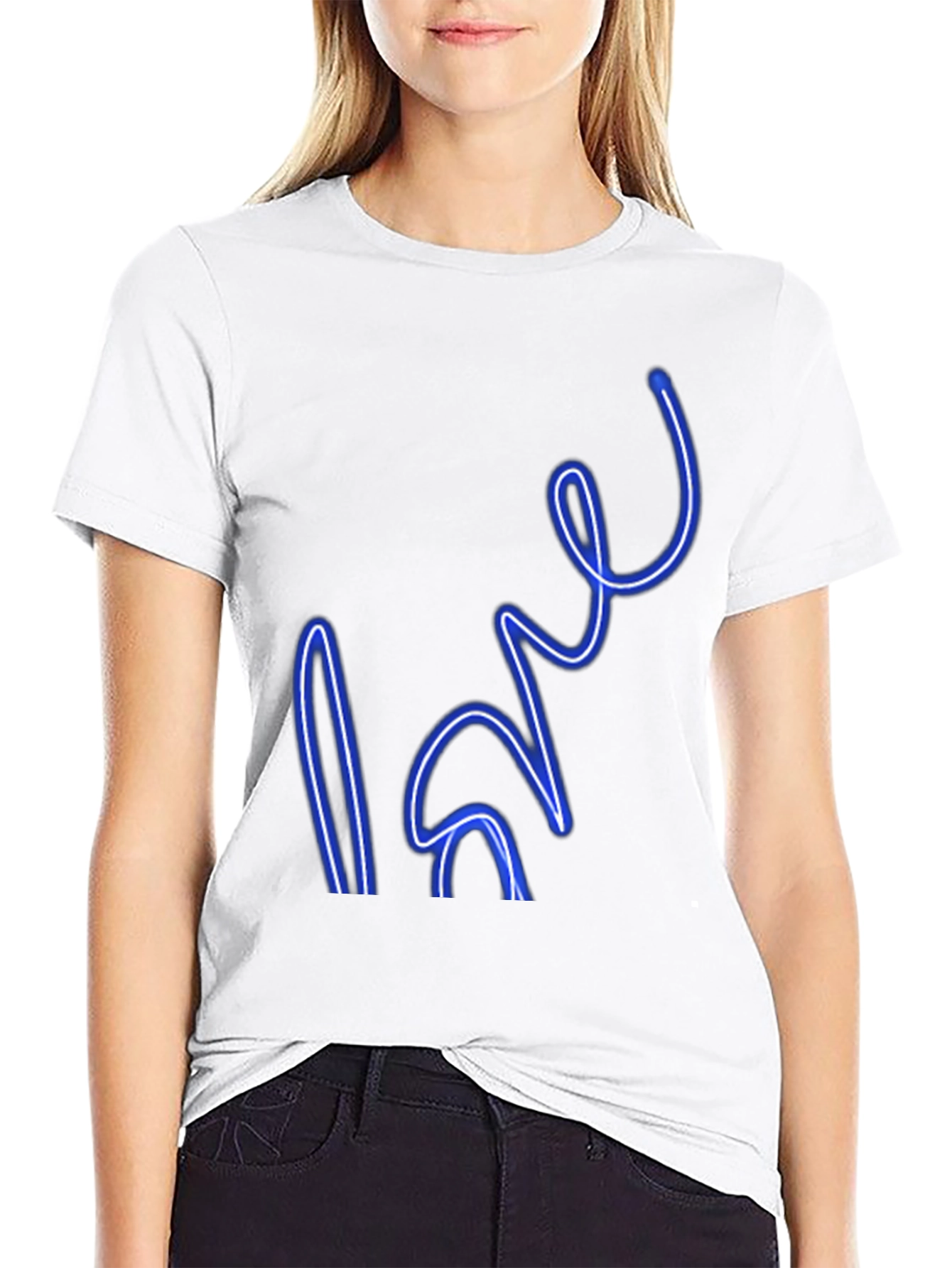 Neon Love Graphic Black T-Shirt