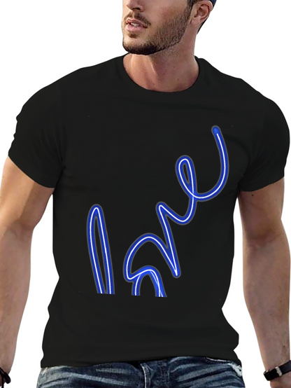 Neon Love Graphic Black T-Shirt