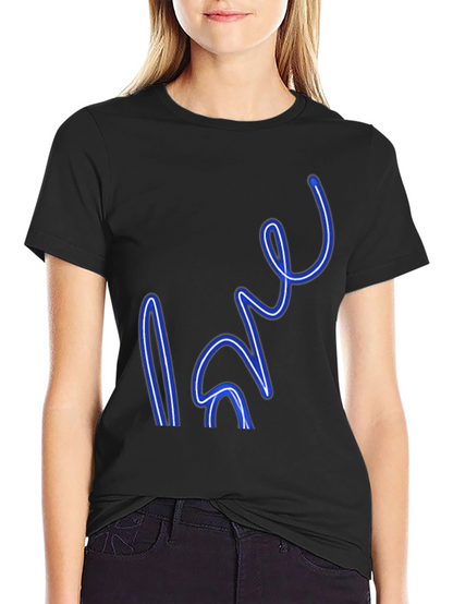 Neon Love Graphic Black T-Shirt