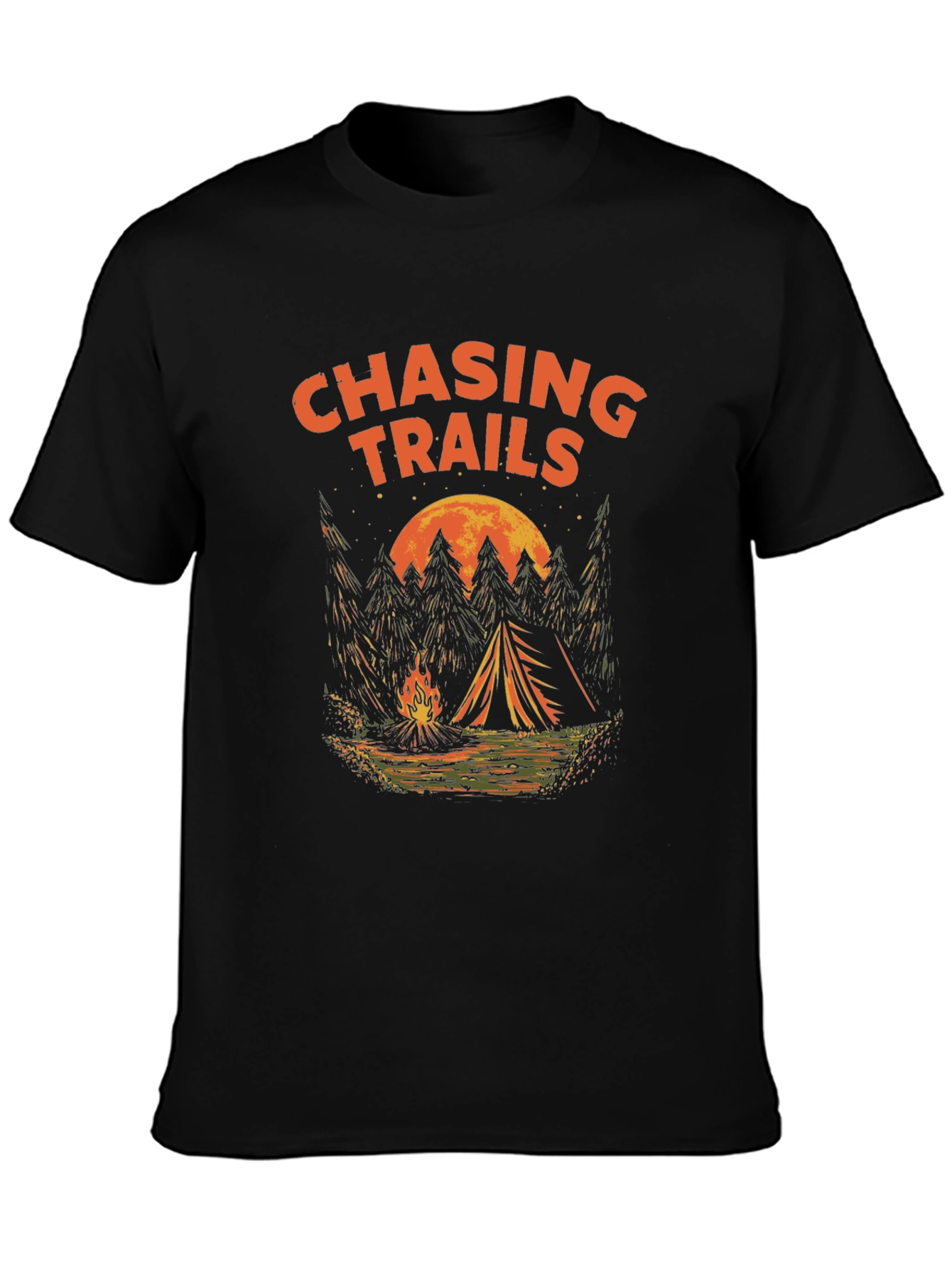 Chasing Trails Camping T-Shirt - Adventure Awaits!