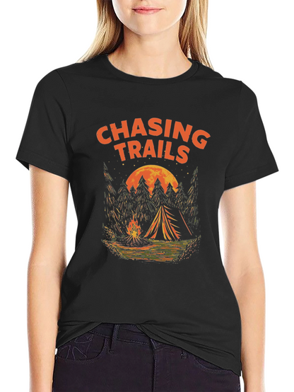 Chasing Trails Camping T-Shirt - Adventure Awaits!
