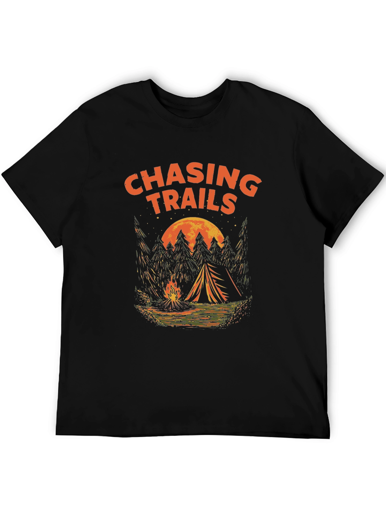 Chasing Trails Camping T-Shirt - Adventure Awaits!