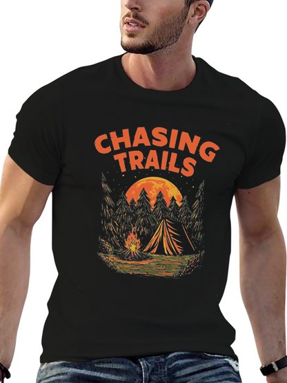 Chasing Trails Camping T-Shirt - Adventure Awaits!