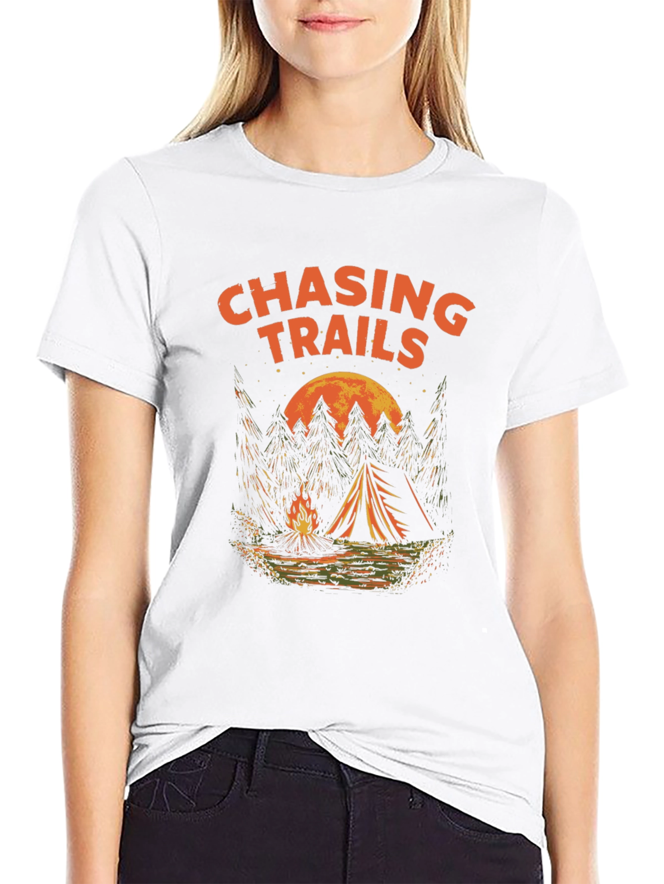 Chasing Trails Camping T-Shirt - Adventure Awaits!