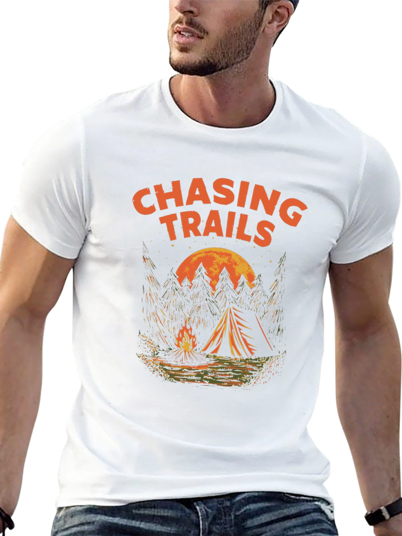 Chasing Trails Camping T-Shirt - Adventure Awaits!