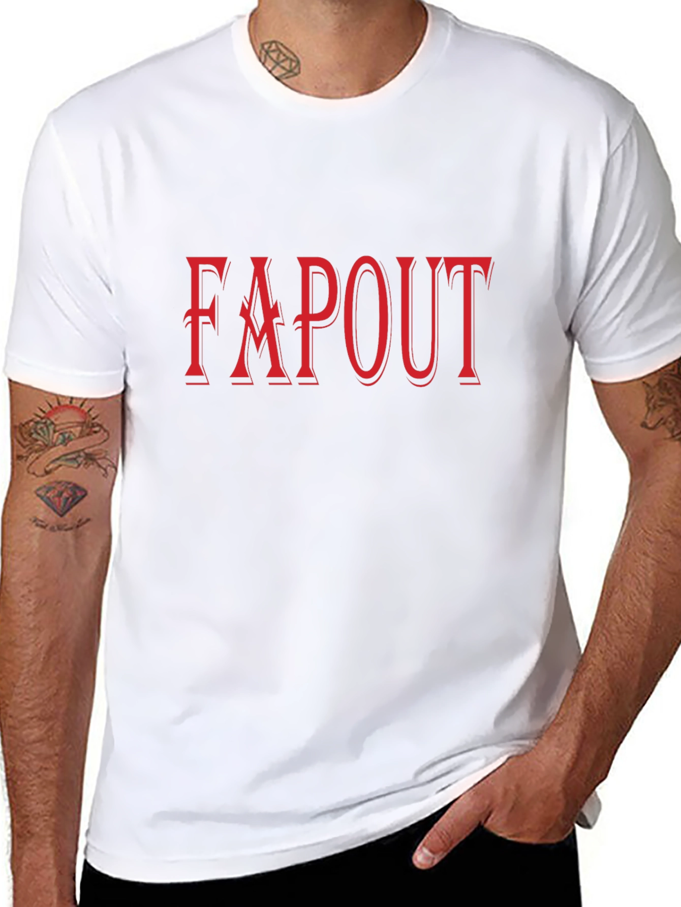 Fapout Graphic T-Shirt - Black Cotton Blend