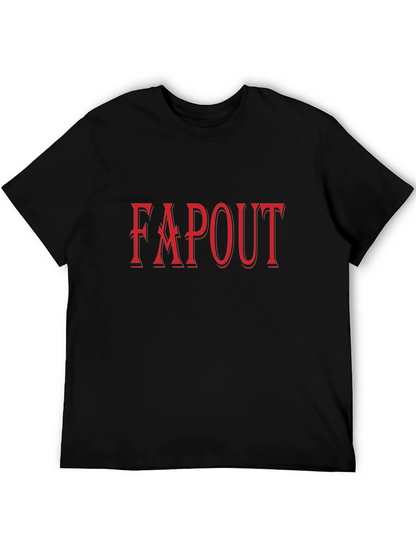 Fapout Graphic T-Shirt - Black Cotton Blend