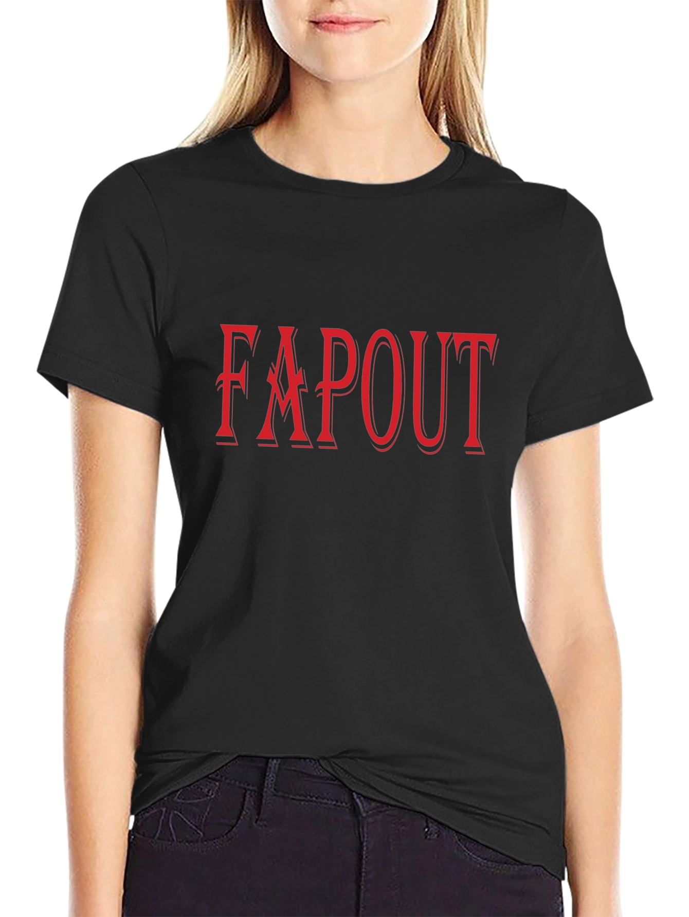 Fapout Graphic T-Shirt - Black Cotton Blend