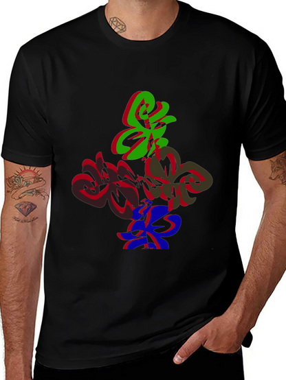 Abstract Graphic Print Crew Neck Tee