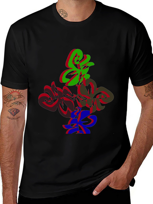 Abstract Graphic Print Crew Neck Tee