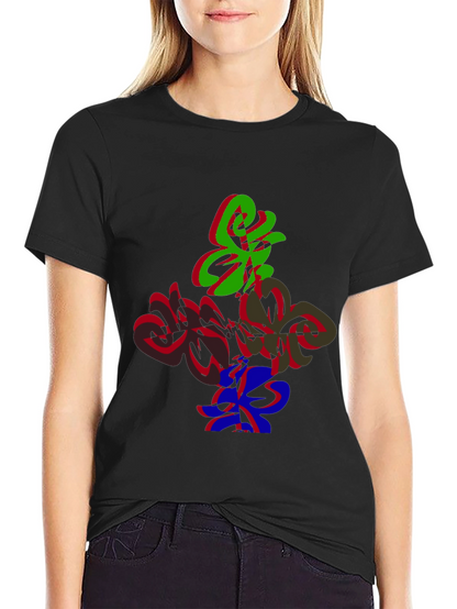 Abstract Graphic Print Crew Neck Tee