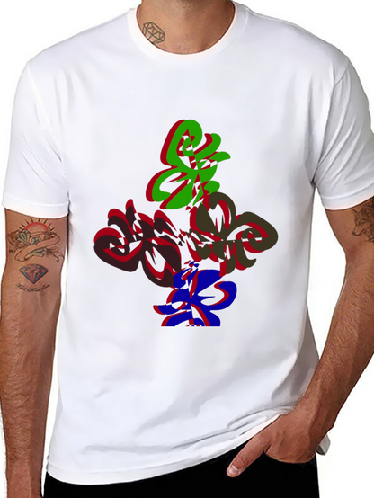 Abstract Graphic Print Crew Neck Tee