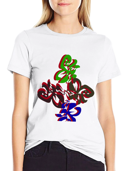 Abstract Graphic Print Crew Neck Tee