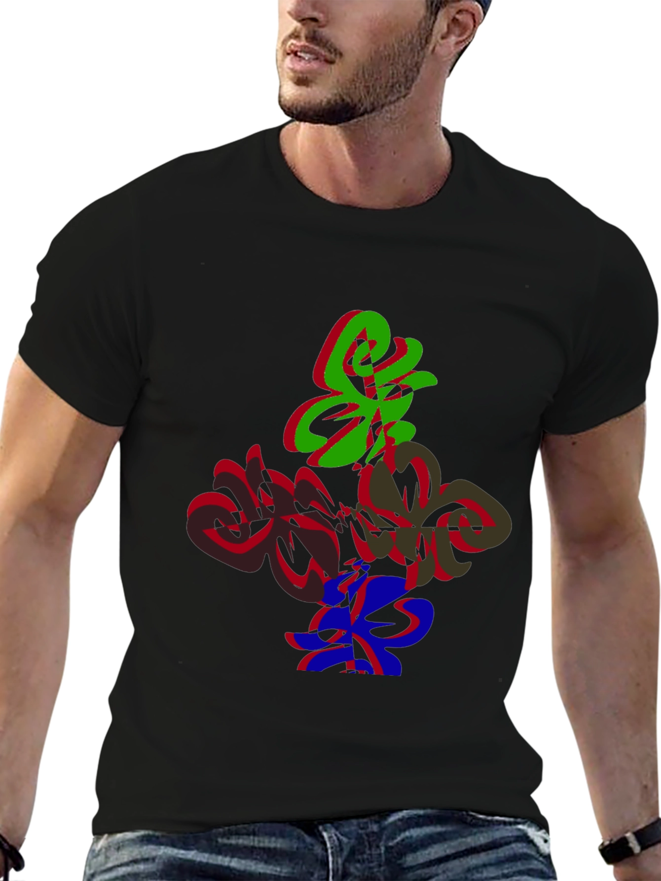 Abstract Graphic Print Crew Neck Tee