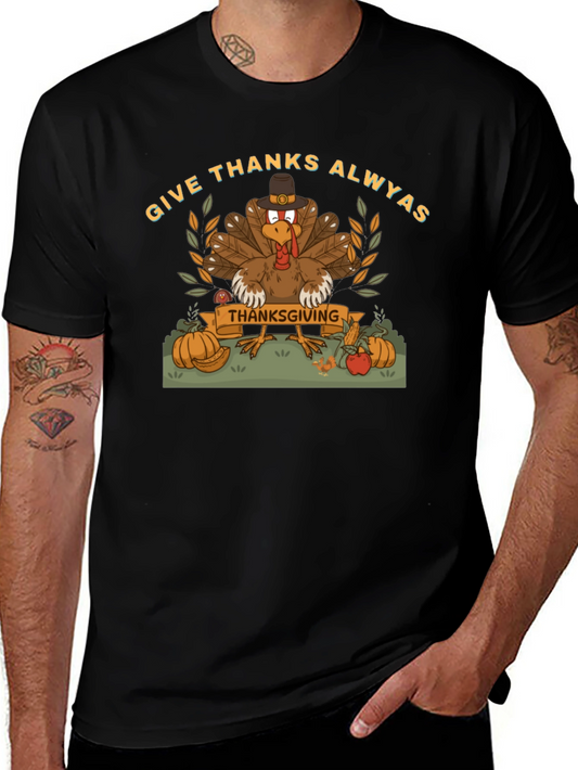 Give Thanks Thanksgiving Turkey Graphic Tee