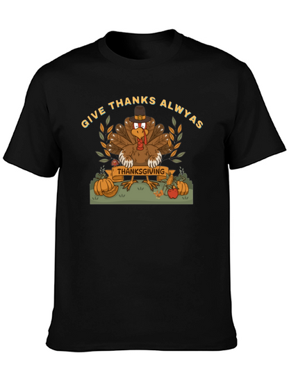 Give Thanks Thanksgiving Turkey Graphic Tee