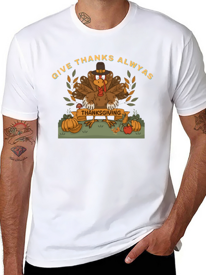 Give Thanks Thanksgiving Turkey Graphic Tee