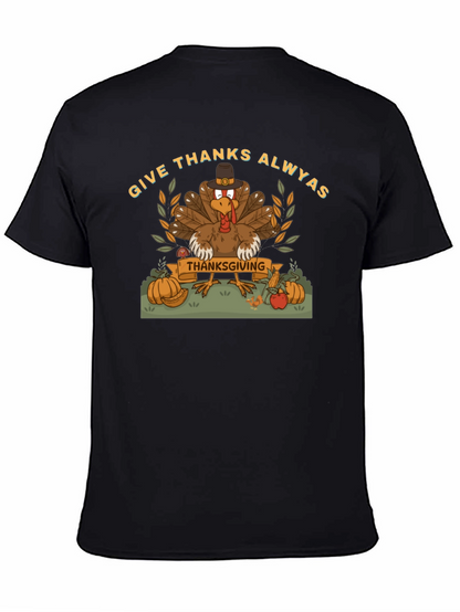 Give Thanks Thanksgiving Turkey Graphic Tee