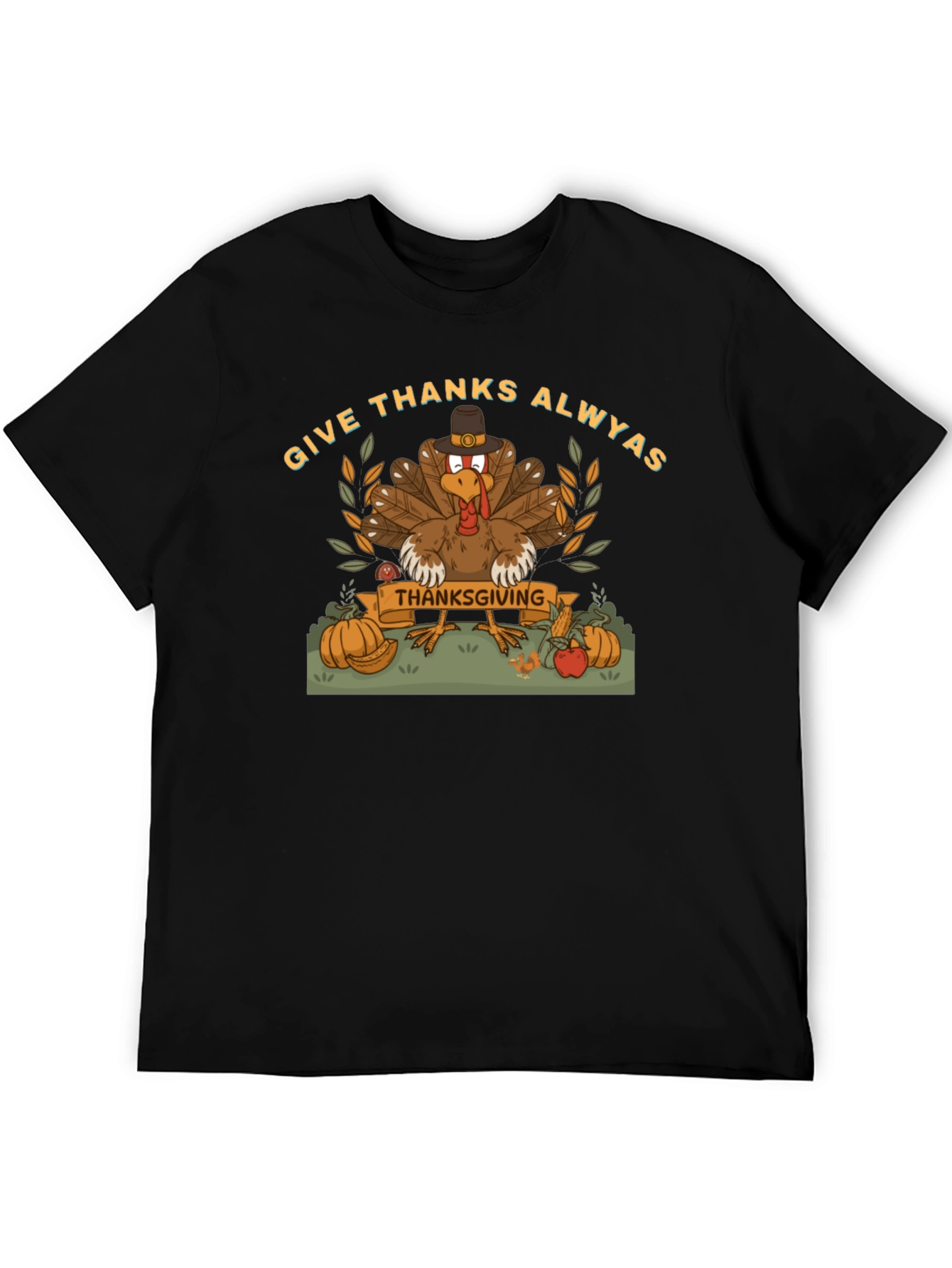 Give Thanks Thanksgiving Turkey Graphic Tee