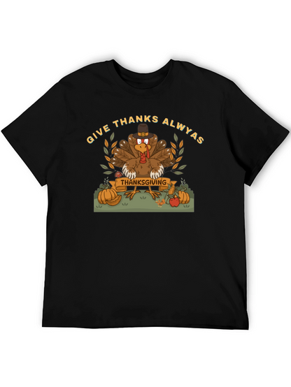 Give Thanks Thanksgiving Turkey Graphic Tee