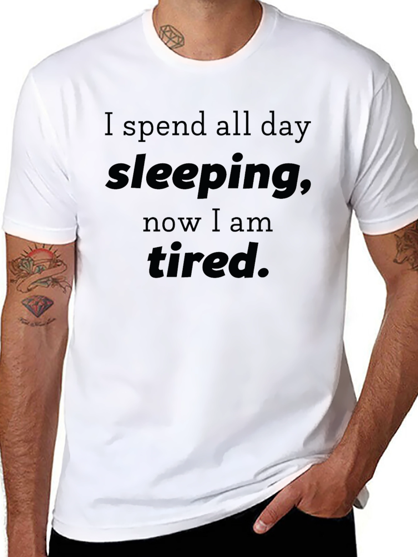 Funny Sleeping All Day Tired T-Shirt