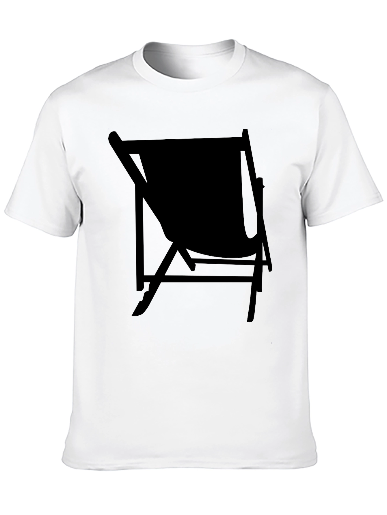 Mens Black Relaxed Fit T-Shirt with Chair Graphic