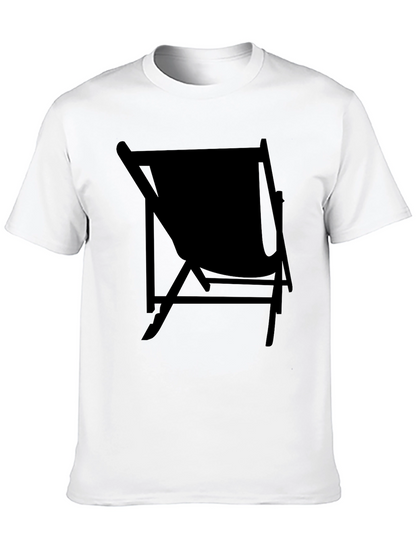 Mens Black Relaxed Fit T-Shirt with Chair Graphic