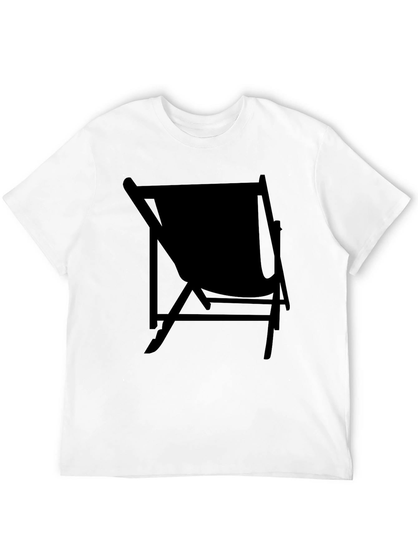 Mens Black Relaxed Fit T-Shirt with Chair Graphic