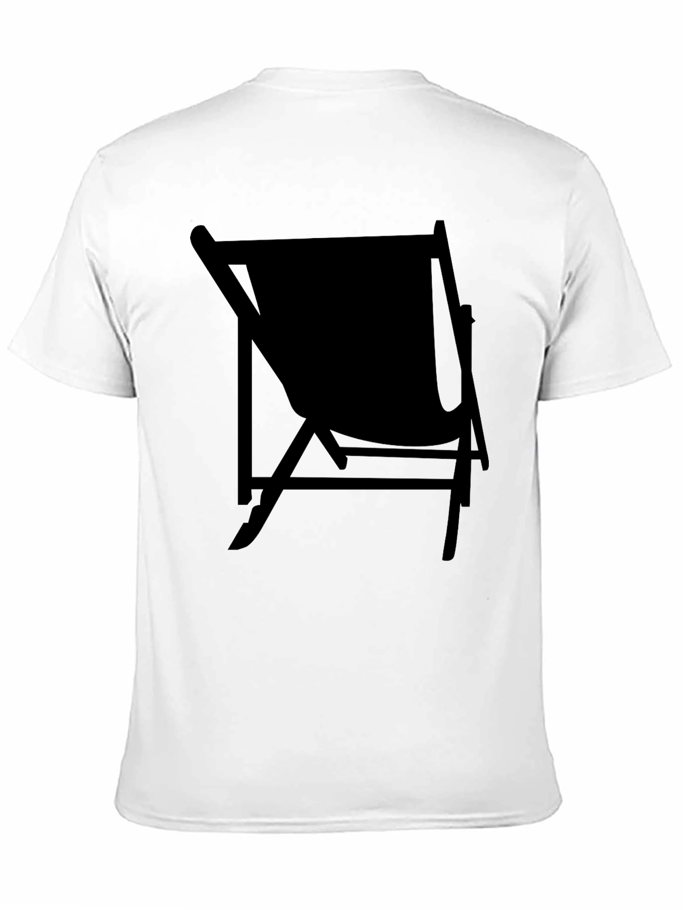 Mens Black Relaxed Fit T-Shirt with Chair Graphic