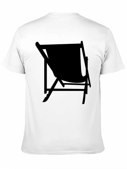 Mens Black Relaxed Fit T-Shirt with Chair Graphic